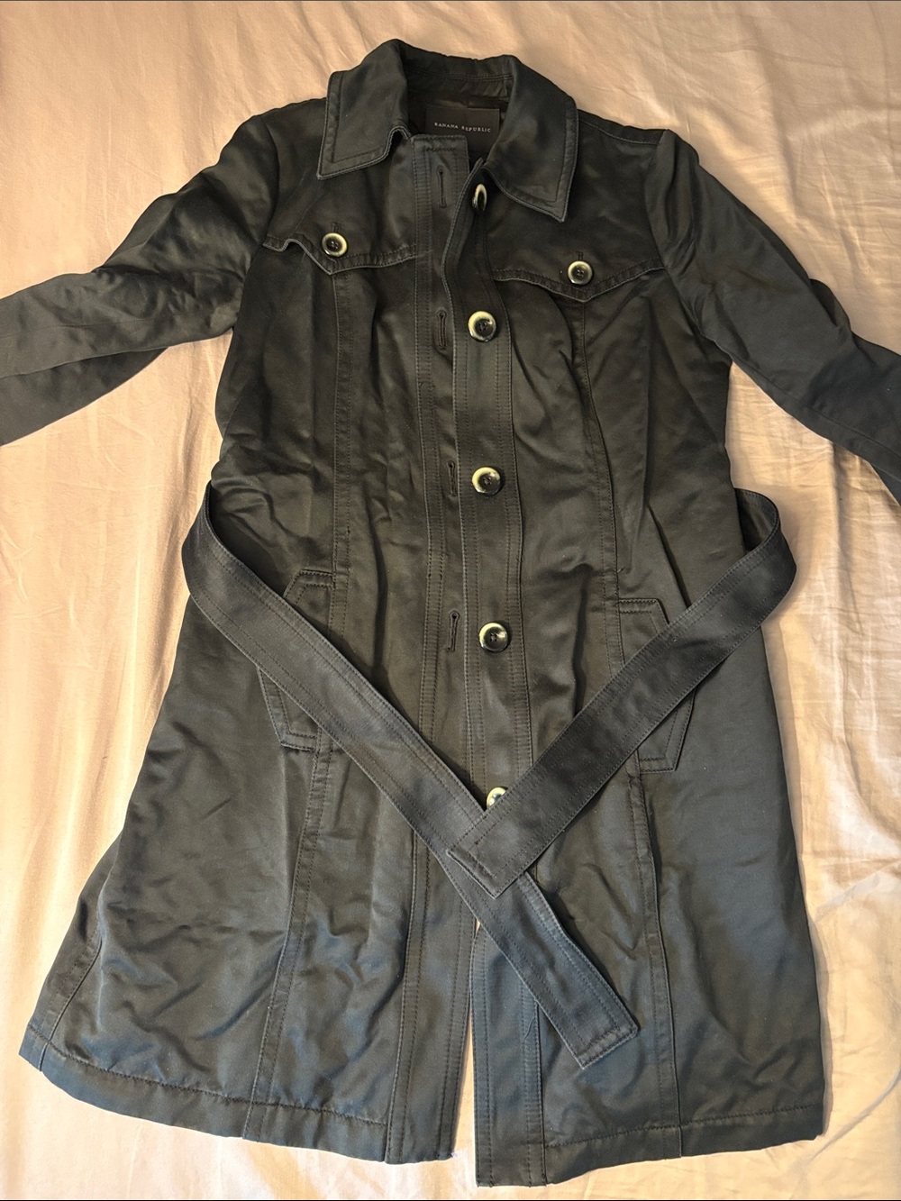 Banana Republic Black Women's Trench Coat with Belt